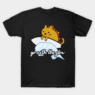 Catzilla surfer surf lover go with the flow T-Shirt